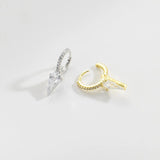 925 Silver Triangle Spike Drop Earrings Circle Loops Jewelry