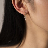 925 Silver Triangle Spike Drop Earrings Circle Loops Jewelry