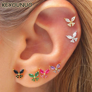 Colorful Zircon Hoop Earrings Set for Women