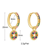 Colorful Zircon Hoop Earrings Set for Women