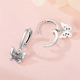 Colorful Butterfly Women Earring 925 Silver Natural Zircon Plated Eardrop