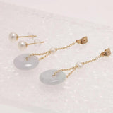 Jade Tassel Long Drop Earrings Freshwater Pearl 925 Silver