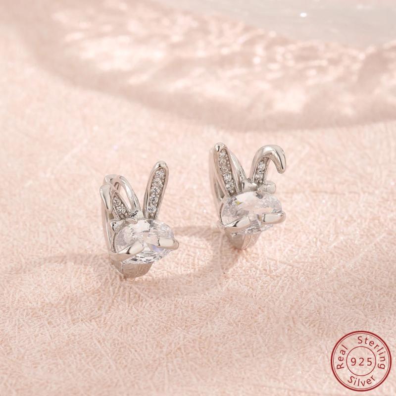925 Sterling Silver Rabbit Earrings - High-Quality Jewelry