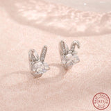 925 Sterling Silver Rabbit Earrings - High-Quality Jewelry