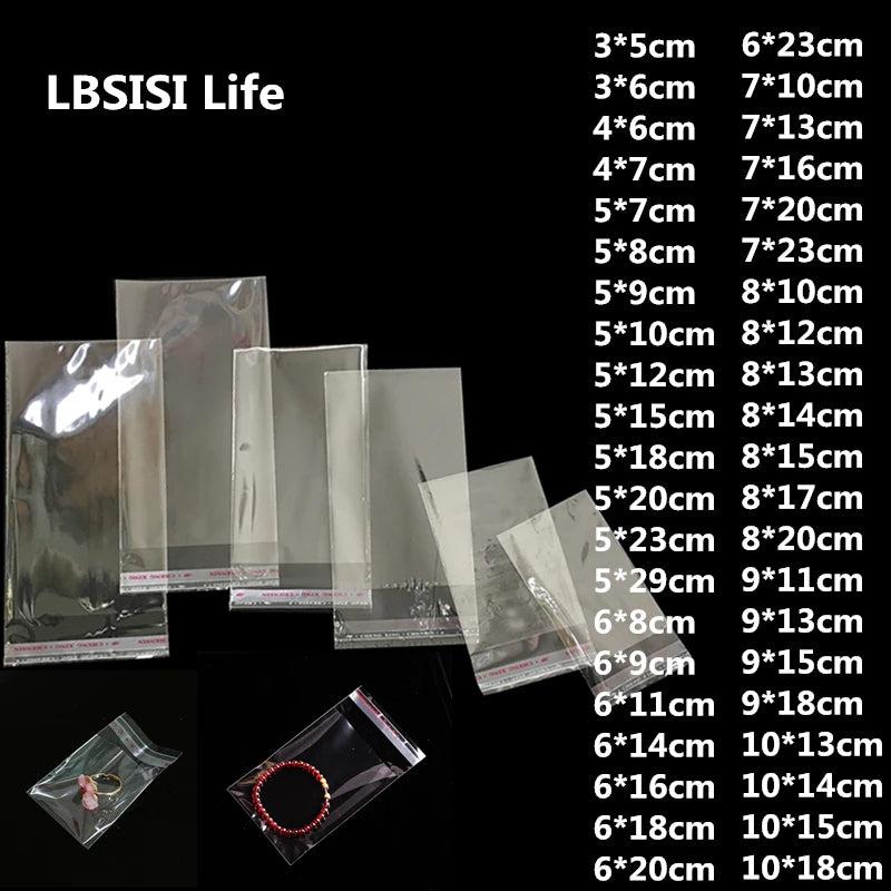 200pcs Small Clear Self Adhesive Bags for Candy Cookie Jewelry