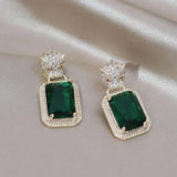 Korea Jewelry Square Zircon Leopard Earrings for Women