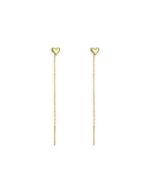 925 Silver Heart Pendant Drop Earrings 18K Engagement Gift