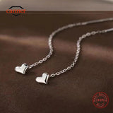 925 Silver Heart Pendant Drop Earrings 18K Engagement Gift