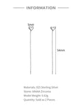925 Silver Heart Pendant Drop Earrings 18K Engagement Gift