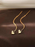 925 Silver Heart Pendant Drop Earrings 18K Engagement Gift