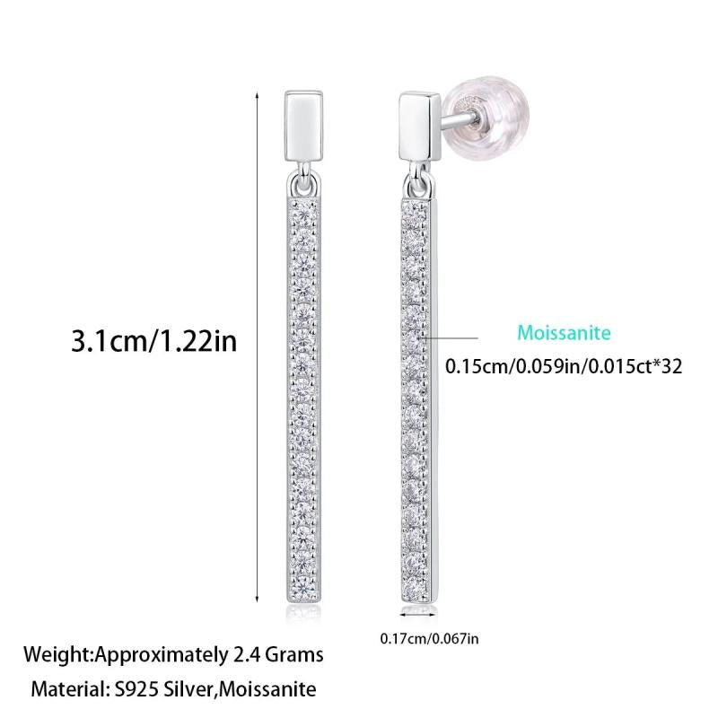 0.4cttw D Moissanite Diamond Earrings 925 Sterling Silver Drop Earrings