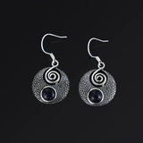 6MM Sandstone Vintage Earrings 925 Silver Jewelry Gift