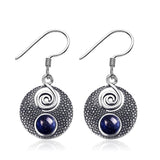 6MM Sandstone Vintage Earrings 925 Silver Jewelry Gift