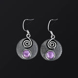 6MM Sandstone Vintage Earrings 925 Silver Jewelry Gift