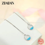 925 Silver Circle Drop Earrings Gift