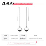 925 Silver Circle Drop Earrings Gift