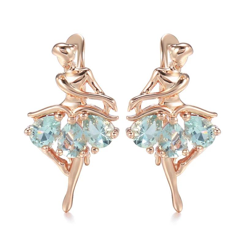 Zircon Dancing Women Earrings Wedding Party Accessories