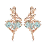 Zircon Dancing Women Earrings Wedding Party Accessories
