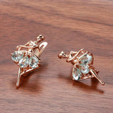 Zircon Dancing Women Earrings Wedding Party Accessories