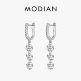 925 Sterling Silver Clear CZ Dangle Earrings Classic Drop for Women