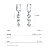 925 Sterling Silver Clear CZ Dangle Earrings Classic Drop for Women