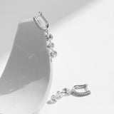 925 Sterling Silver Clear CZ Dangle Earrings Classic Drop for Women