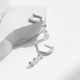 925 Sterling Silver Clear CZ Dangle Earrings Classic Drop for Women