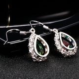 925 Silver Rainbow Topaz Gemstone Women's Drop Earrings