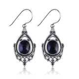 Sandstone Earrings 8X10MM S925 Sterling Silver Retro Party Jewelry