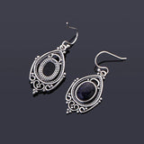 Sandstone Earrings 8X10MM S925 Sterling Silver Retro Party Jewelry