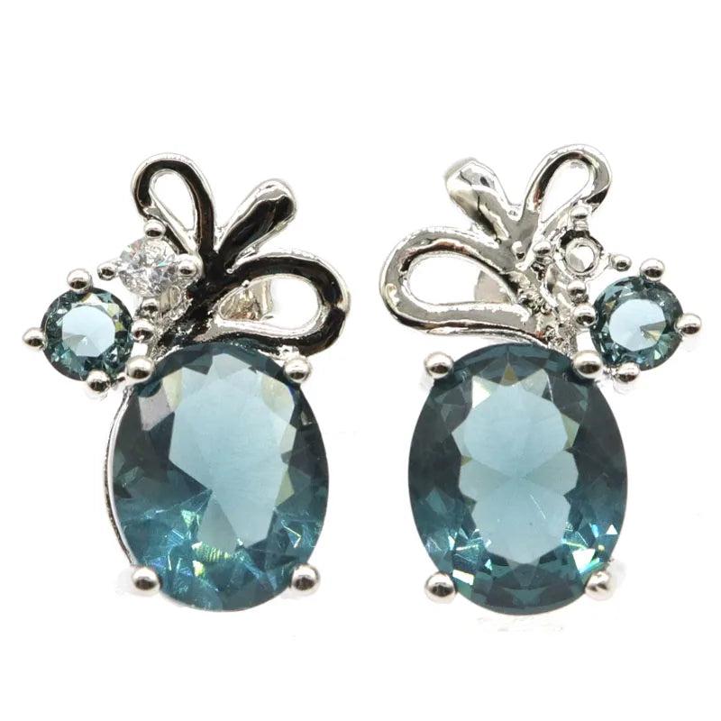 Dark London Topaz Earrings Drop