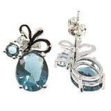 Dark London Topaz Earrings Drop