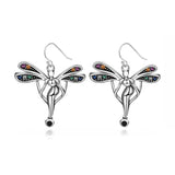 925 Silver Angel Drop Earrings Colored Zircon Fine Jewelry