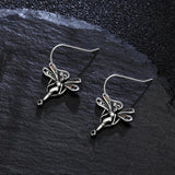 925 Silver Angel Drop Earrings Colored Zircon Fine Jewelry