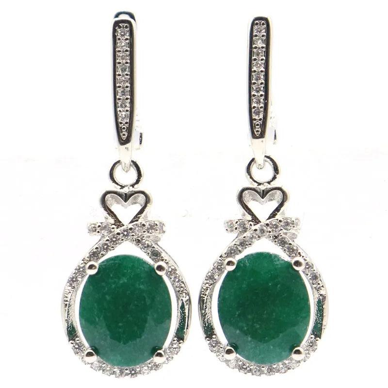 Ruby Sapphire Emerald CZ Silver Jewelry Set Pendant Earrings