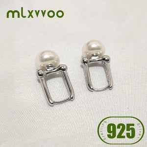 925 Sterling Silver Women Earrings With Pearl Vintage Fine Jewelry