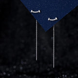 925 Sterling Silver CZ Butterfly Heart Tassel Earrings