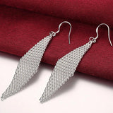 925 Silver Mesh Brinco Drop Earring for Women