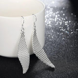 925 Silver Mesh Brinco Drop Earring for Women