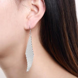 925 Silver Mesh Brinco Drop Earring for Women