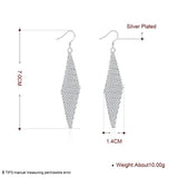 925 Silver Mesh Brinco Drop Earring for Women