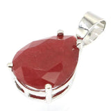 SheCrown Red Ruby CZ Silver Pendant Earrings Set