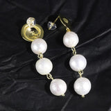 Freshwater Baroque Pearl Drop Earrings 925 Silver Jewelry