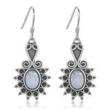 Ethnic Moonstone Drop Earrings 925 Silver Women's Party Anniversary Gift