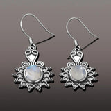Ethnic Moonstone Drop Earrings 925 Silver Women's Party Anniversary Gift
