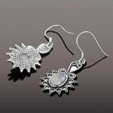 Ethnic Moonstone Drop Earrings 925 Silver Women's Party Anniversary Gift