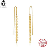 14K 925 Sterling Silver 3mm Phoenix Long Chain Earring for Women