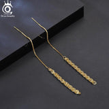 14K 925 Sterling Silver 3mm Phoenix Long Chain Earring for Women