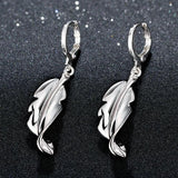 925 Silver Leaf Drop Earrings For Women Jewelry