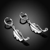 925 Silver Leaf Drop Earrings For Women Jewelry